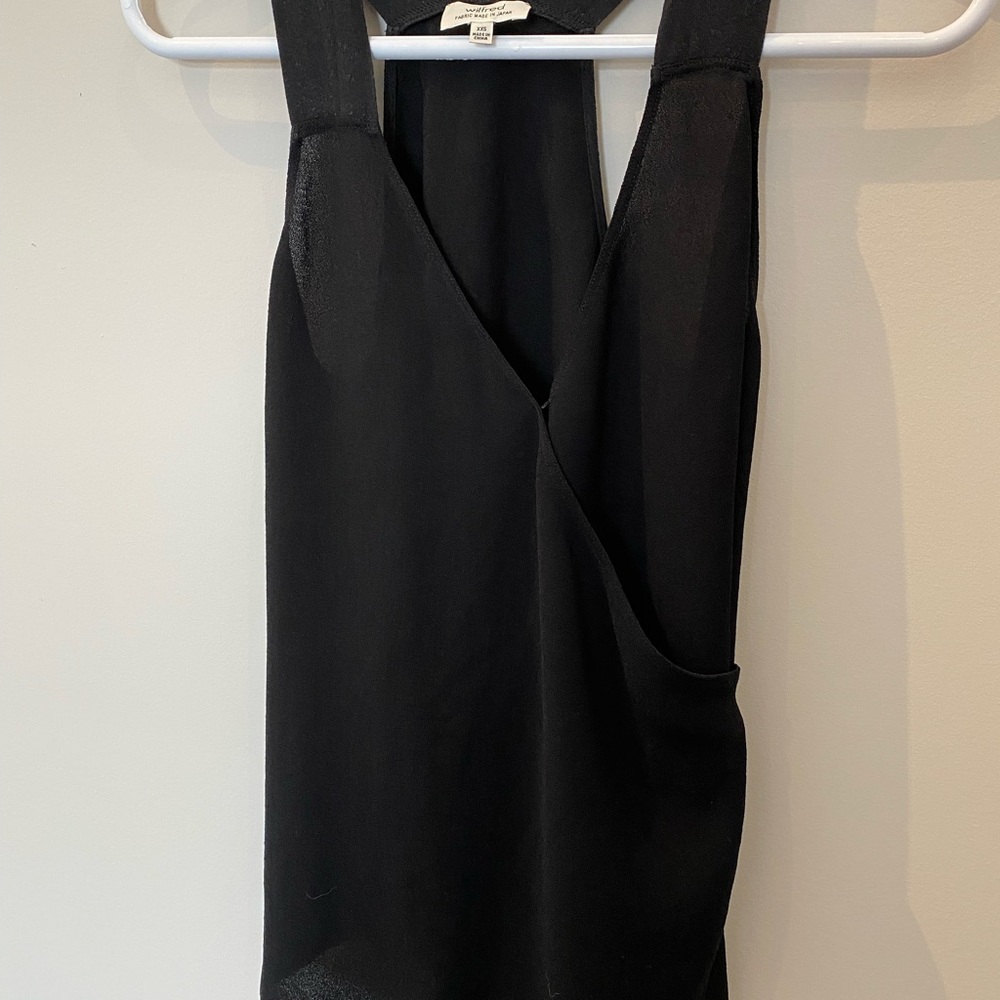 Black silk Wilfred Aritzia top